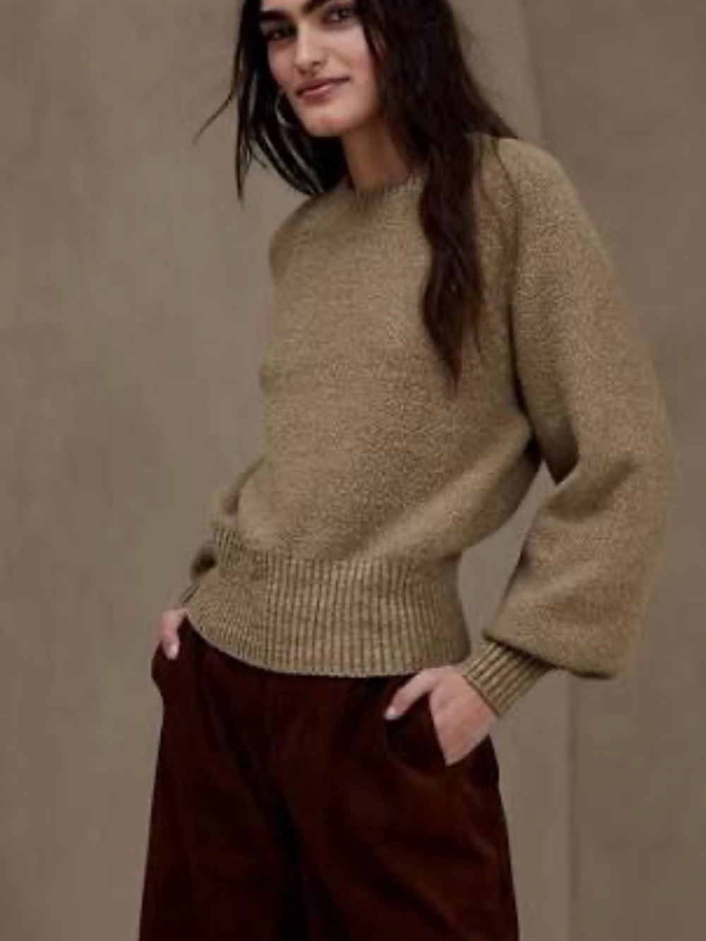 Banana Republic WADI MARLED SWEATER Tan Small